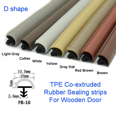 Gecoëxtrudeerde D-vorm rubberen afdichtingsstrips Houten deurafdichtingsstrip Tochtstrip Witte kleur