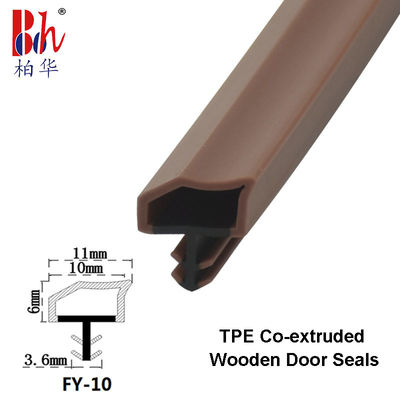 Speciale Gestalte gegeven het Verzegelen van Co-extrusieweatherstripings Stroken Bruine Kleur 10*6mm