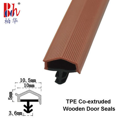 Een Vorm Co-Uitgedreven het Verzegelen van TPE Rubber Roodbruine Kleur van Strokenweatherstrip