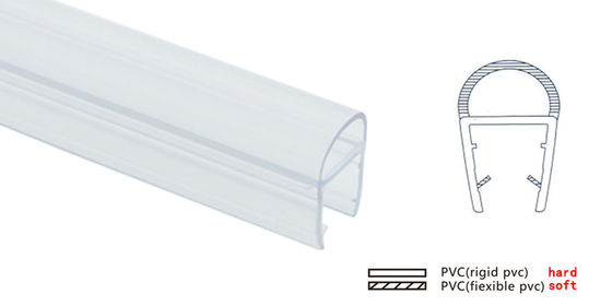 12mm de Verbindingsstrook van Pvc van de Glasdeur Duidelijk met 2,2 Meters Lengte