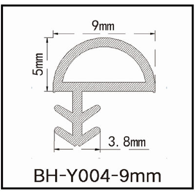 D van de de Verbindingsstrook van Vormpvc van het de Deurweer Zijgroeftype 9x5mm van Stipping