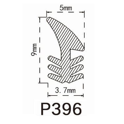 Groeftype OEM de Deur Weatherstrip van Pvc gemakkelijk om goedgekeurd Ce te installeren