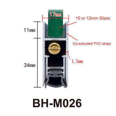 17*45mm verzegelt de Automatische Deurbodem Aluminium Weatherstrips voor Grasdeur