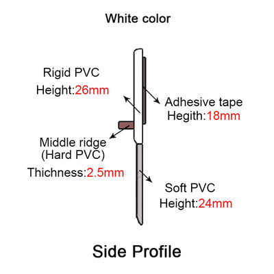 50mm Wit van de de Deurbodem van Pvc van de de Verbindingsstrook de Windbewijs