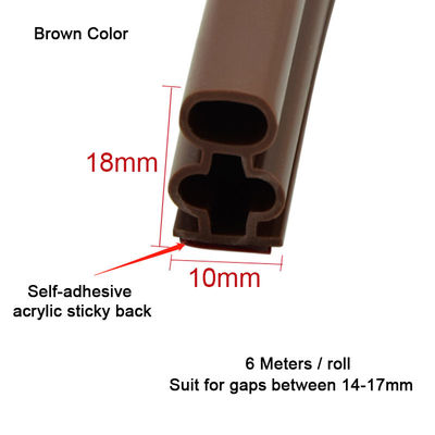 10mm van het Silicone de Rubberstroken van de Breedteo Vorm Dubbele Laag voor Deurkader
