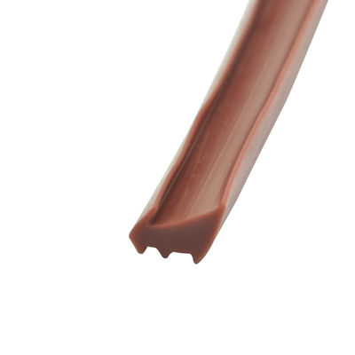 10*8 het Type van de Strookgroef van pvc van mm Bruine Rubberbarrièrestroken