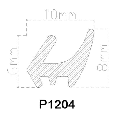 10*8 het Type van de Strookgroef van pvc van mm Bruine Rubberbarrièrestroken