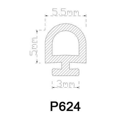 Het Type van de Verbindings Zwarte Groef van Pvc van de lawaaivermindering Rubberstroken voor Aluminiumprofiel