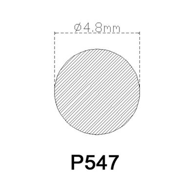 Dia. 4.8mm de Rubberstrook van pvc om Cilindrische Stevige Kern